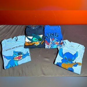 Set of 4 blue Disney Stitch Shirts size XXL